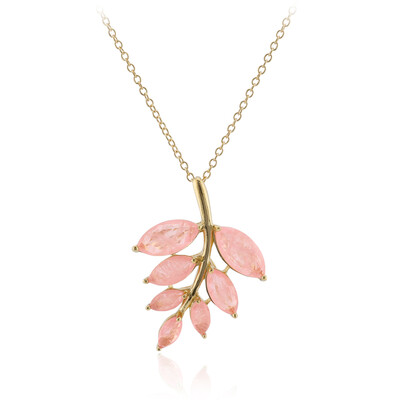 Collana in argento con Quarzo rosa pastello