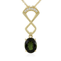 Collana in oro con Tormalina Neon della Nigeria (AMAYANI)