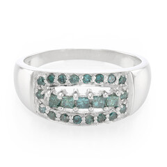 Anello da uomo placcato in platino con Diamante Fancy