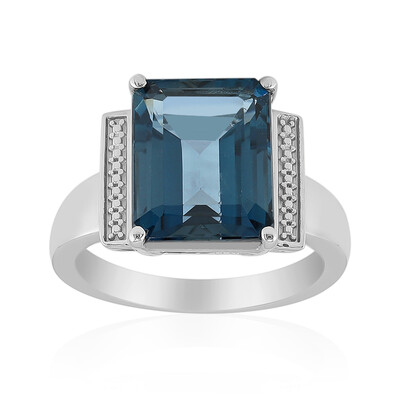 Anello in argento con Topazio Blu Londra