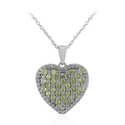Collana in argento con Peridoto della Birmania