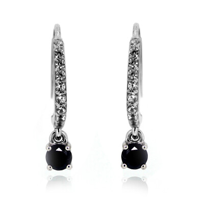 Orecchini in argento con Diamante Nero