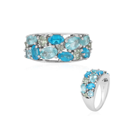 Anello in oro con Apatite Blu Neon (KM by Juwelo)