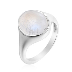 Anello in argento con Pietra di Luna Arcobaleno della Tanzania