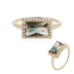 Anello in oro con Pietra del Sole dell'Oregon (AMAYANI)