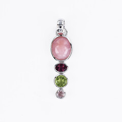 Ciondolo in argento con Opale Andino Rosa