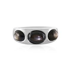 Anello in argento con Zaffiro Stellato Nero