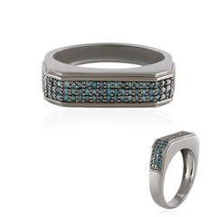 Anello in argento con Diamante Blu I3