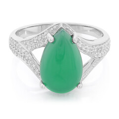 Anello in argento con Calcedonio Verde