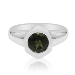 Anello in argento con Moldavite