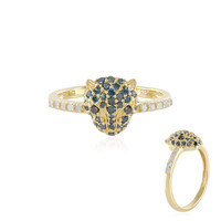 Anello in argento con Diamante Blu I3