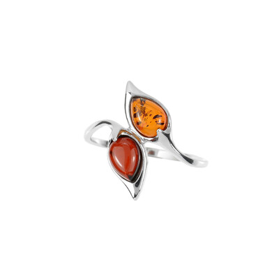 Anello in argento con Ambra Baltica (dagen)