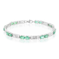 Bracciale in argento con Smeraldo Zambia