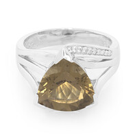 Anello in argento con Quarzo Fumè