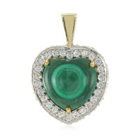 Ciondolo placcato in oro con Malachite