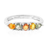 Anello in argento con Zaffiro Fancy