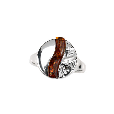 Anello in argento con Ambra Baltica (dagen)