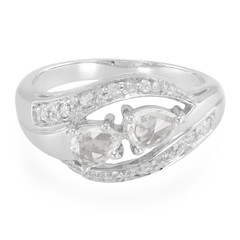 Anello in argento con Zaffiro Bianco