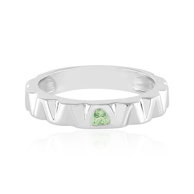 Anello da uomo in argento con Tsavorite della Tanzania