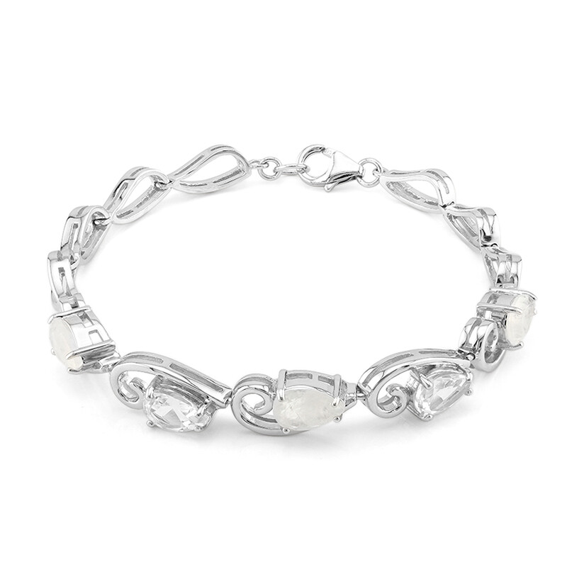 Bracciale Regolabile In Argento Con Pietra Di Luna Arcobaleno – Gioiello Artigianale Indiano, Dono Per Donna - 3