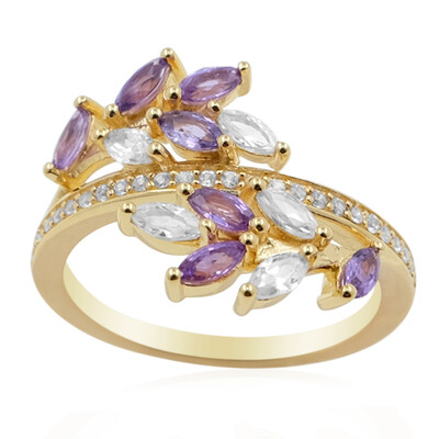 Anello in argento con Zaffiro Ceylon Porpora (non riscaldato)