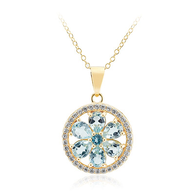 Collana in argento con Topazio Blu Cielo