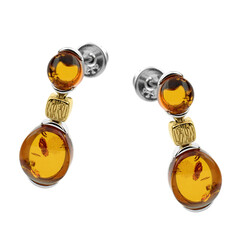 Orecchini in argento con Ambra Baltica