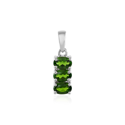 Ciondolo in argento con Diopside Russo