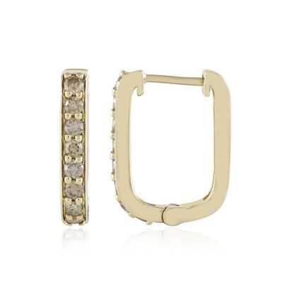 Orecchini in oro con Diamante Champagne SI1