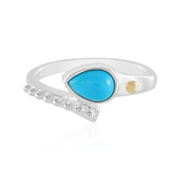 Anello in argento con Turchese Sleeping Beauty (Granulieren)
