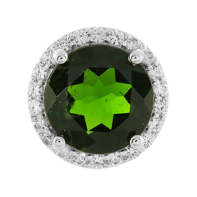 Ciondolo in argento con Diopside Russo