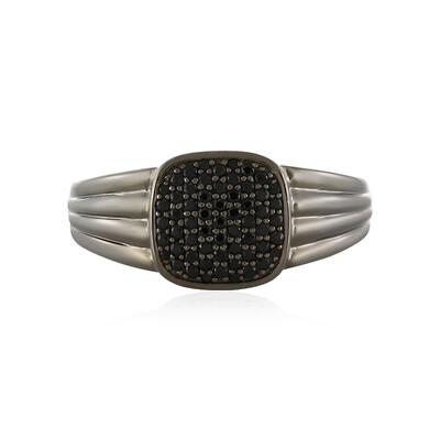 Anello da uomo in argento con Spinello Nero