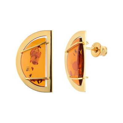 Orecchini in argento con Ambra Baltica Cognac (dagen)