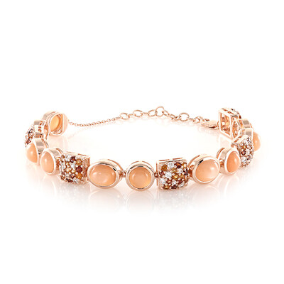 Bracciale in argento con Pietra di Luna Pesca (KM by Juwelo)