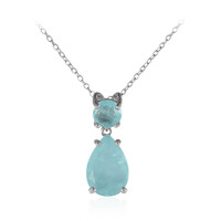 Collana in argento con Quarzo blu pastello