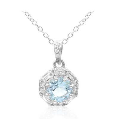 Collana in argento con Topazio Blu Cielo
