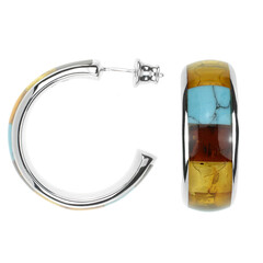 Orecchini in argento con Gemme miste