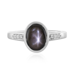 Anello in argento con Zaffiro Stellato Nero