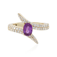Anello in oro con Zaffiro Ceylon Porpora (non riscaldato) (de Melo)
