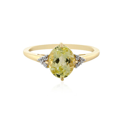 Anello in oro con Kunzite Canarino