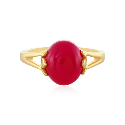 Anello in argento con Calcedonio Lampone
