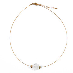 Collana in acciaio inossidabile con Quarzo Bianco