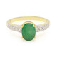 Anello placcato in oro con Smeraldo Bahia