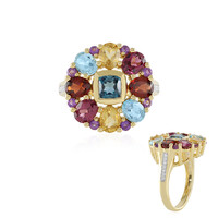 Anello in argento con Topazio Blu Londra