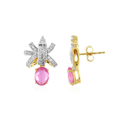 Orecchini in argento con Zaffiro Rosa del Madagascar