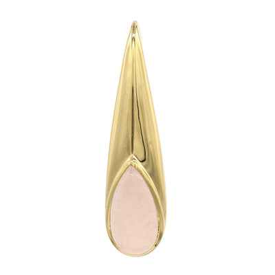 Ciondolo placcato in oro con Quarzo Rosa (MONOSONO COLLECTION)