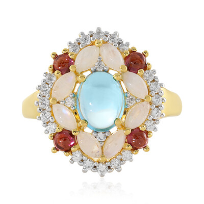 Anello in argento con Topazio Blu Svizzero