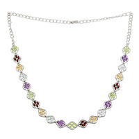 Collana in argento con Granato Mozambico