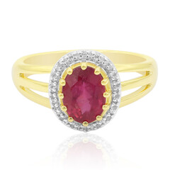 Anello in oro con Tormalina Rosa Californiana