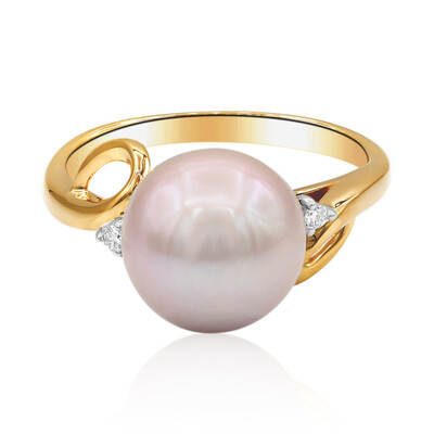 Anello in oro con Perla Ming Rosa (TPC)